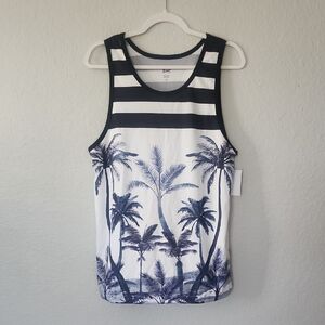 Original Deluxe Palm Tree Tank Top - Black and White